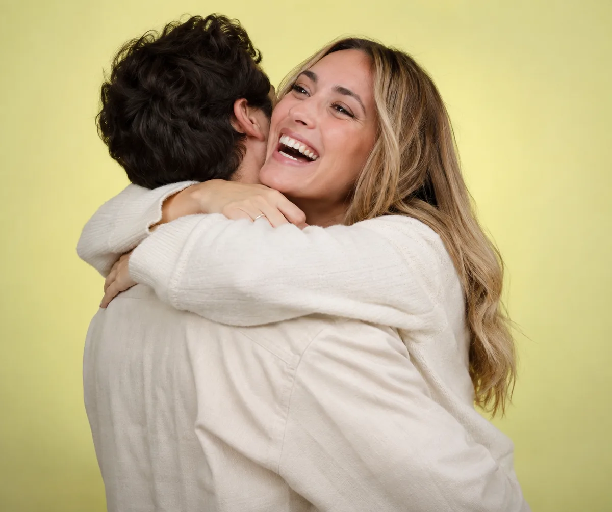 Happy couple embracing