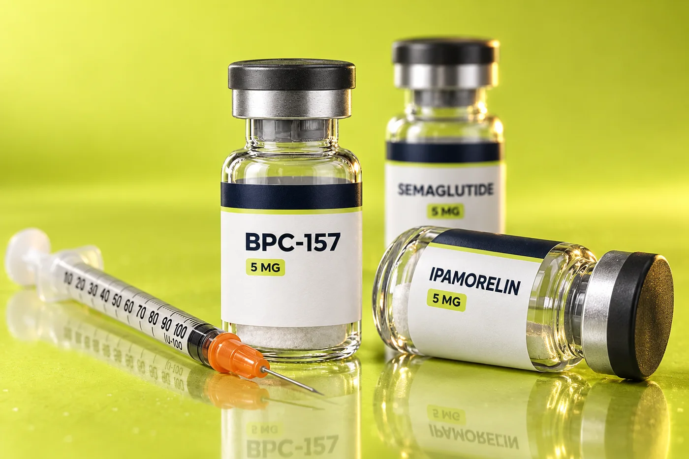 Doctor-prescribed peptide vials with insulin syringe