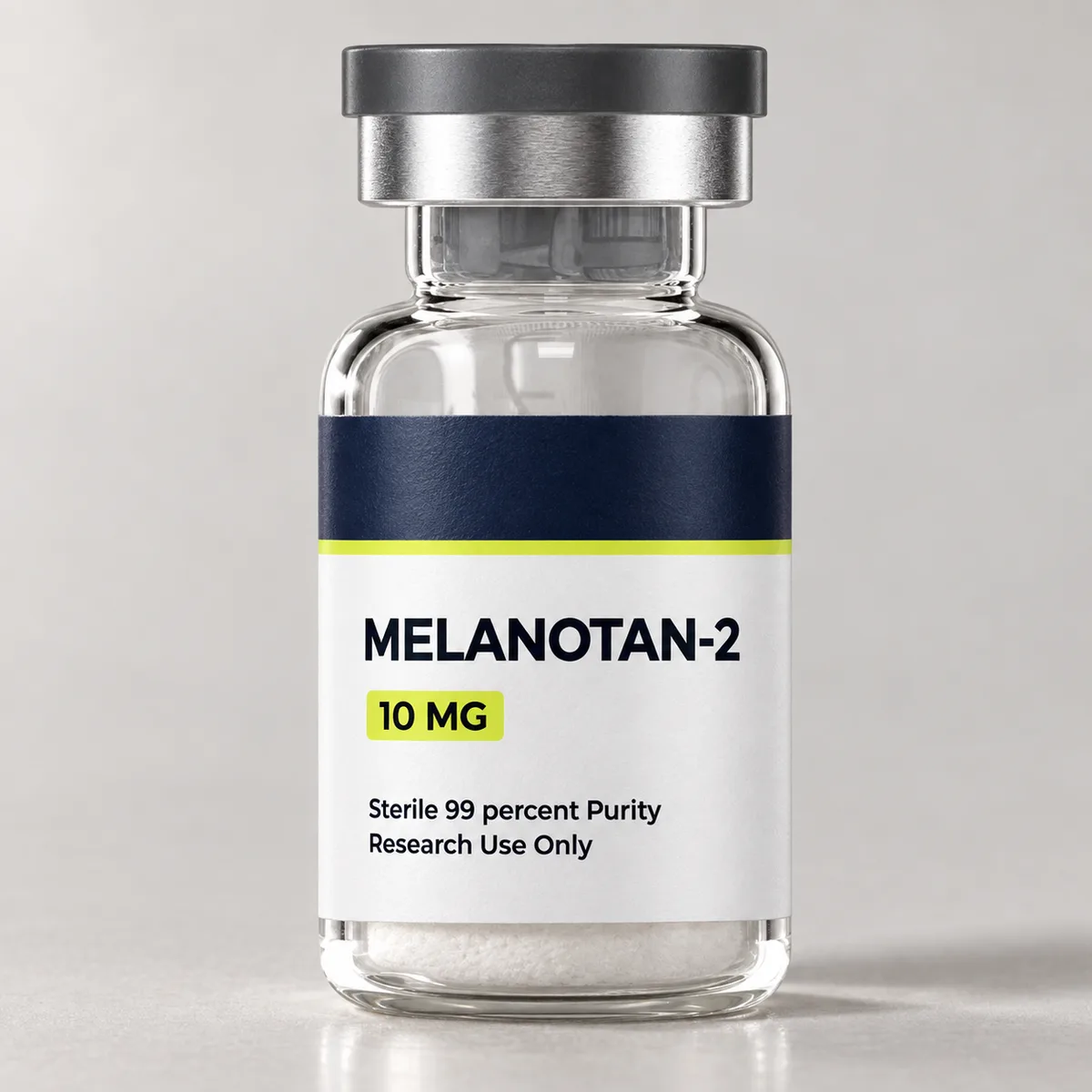 Melanotan vial with freeze-dried peptide