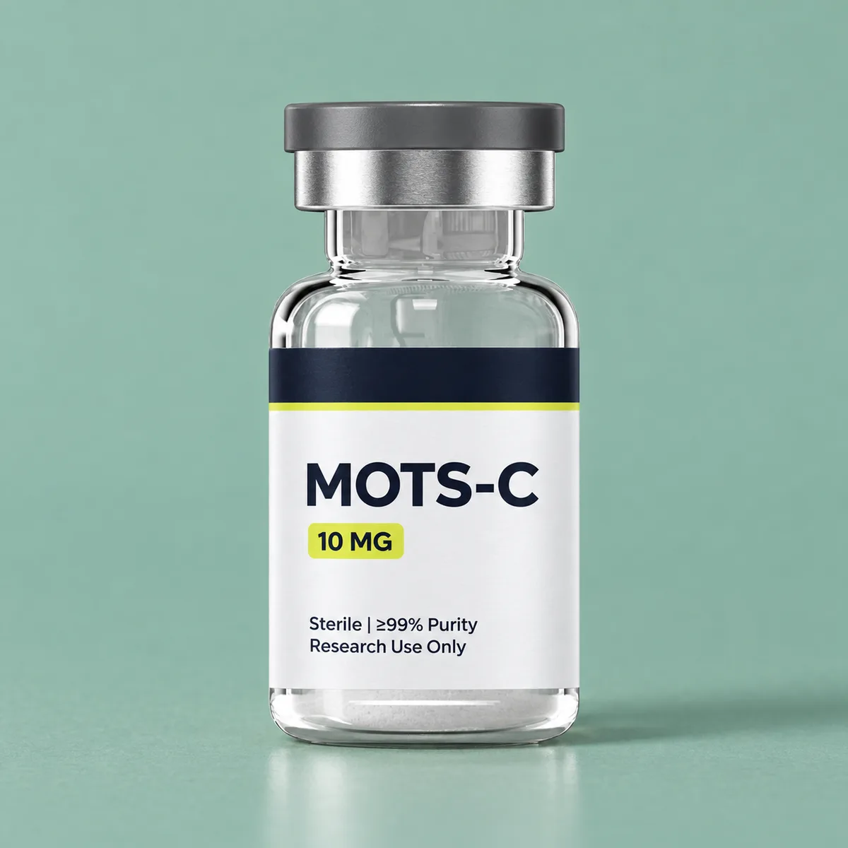 MOTS-c vial with freeze-dried peptide powder